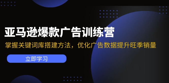 亚马逊爆款广告训练营：掌握关键词库搭建方法，优化广告数据提升旺季销量-贝贝资源网